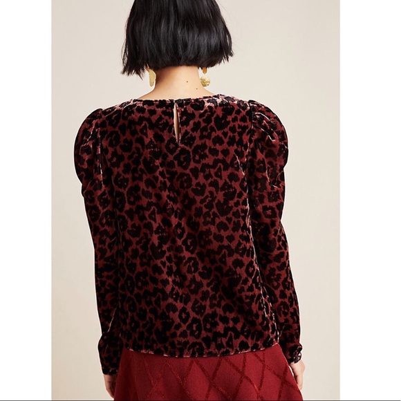 Anthropologie Dolan Charley Velvet Leopard Blouse - Picture 3 of 9